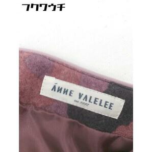 ◇ ◎ ANNE VALELEE タグ付 定価 1.8万円 総柄 膝丈 台形 スカート サイズ38 ワインレッド系 レディースの画像6