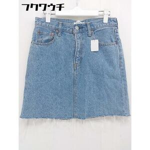 * MOUSSY Moussy cut off Mini pcs shape Denim skirt size 2 indigo lady's 