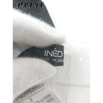 ◇ INED イネド 総柄 膝丈 フレア スカート サイズ9 ブラック パープル ホワイト系 レディース_画像4