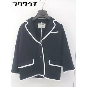 ◇ POWER TO THE PEOPLE パワートゥーザピープル 2B 長袖 ジャケット ブレザー サイズ M ブラック ホワイト レディース