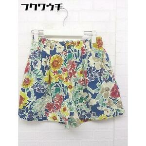 * * * beautiful goods * AS KNOW AS PINKY tag attaching total pattern short pants eggshell white multi lady's 