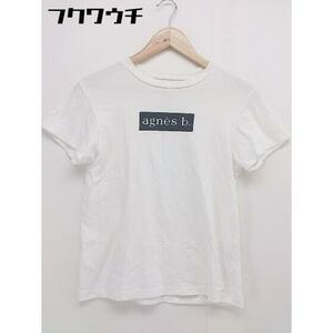 ◇ agnes b pour ADAM ET ROPE' コラボ 半袖 Tシャツ カットソー サイズS ホワイト ブラック系 レディース