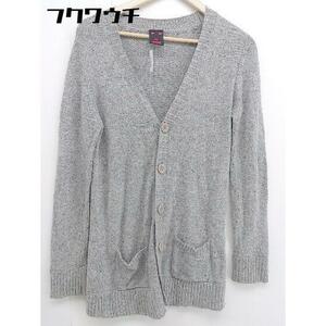 * X-girl cotton knitted sweater Logo embroidery long sleeve long cardigan size 2 gray multi lady's 