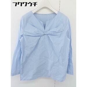 * BEAMS LIGHTS Beams laitsuV neck slit long sleeve shirt blouse size 36 light blue lady's 