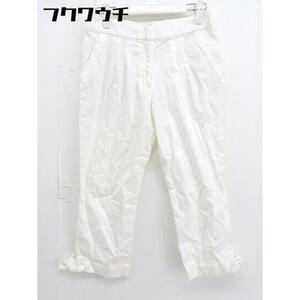 ◇ Perle Peche ペルルペッシュ 裾リボン 七分丈 サブリナ パンツ サイズ 36 ホワイト レディース