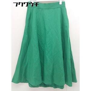 * ROPE' Rope linen. задний Zip колени внизу длина flair юбка размер 38 зеленый женский 