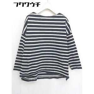 ◇ antiqua patterntorso ボーダー 長袖 Tシャツ カットソー ブラック アイボリー系 レディース