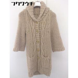 # SHIPS Ships wool knitted long long sleeve cardigan beige lady's 