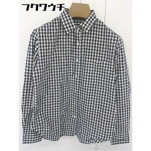 * JOURNAL STANDARD silver chewing gum check long sleeve shirt blouse black white lady's 
