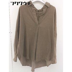 * JOURNAL STANDARD race up oven color long sleeve shirt blouse Brown lady's 