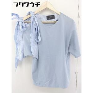 ◇ UNITED TOKYO ユナイテッドトウキョウ 肩リボン 半袖 Tシャツ カットソー サイズ1 ブルー系 レディース