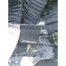 ◇ JEANASIS ジーナシス 総柄 タック ロールアップ ワイド パンツ サイズF ブラック レディース_画像4