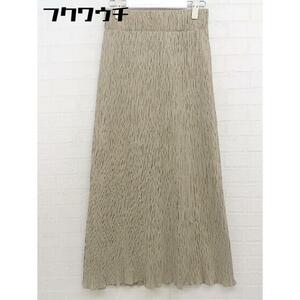 * N. Natural Beauty Basic back Zip waist rubber long flair skirt size M beige lady's 