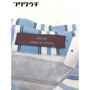 ◇ ITEMS URBAN RESEARCH アーバンリサーチ ストライプ 長袖 膝下丈 シャツ ワンピース サイズF ブルー系 レディースの画像4