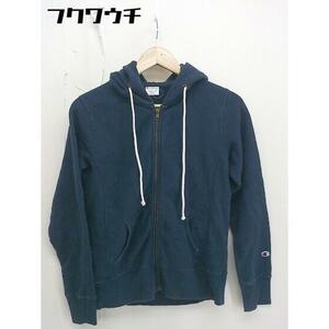 ◇ Champion チャンピオン REVERSE WEAVE 長袖 ジップアップ パーカー サイズM ネイビー レディース