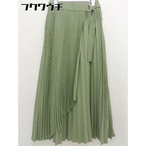 * PAGEBOY Pageboy long pleated skirt size F green group lady's 