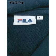 ◇ FILA フィラ 長袖 プルオーバー パーカー サイズL ネイビー ホワイト系 レディース_画像4