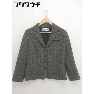 ◇ KEIKO SUZUKI COLLECTION グレンチェック 長袖 ジャケット サイズ 42 ベージュ ブラック レディース