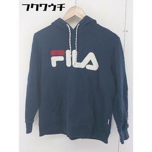 ◇ FILA フィラ 長袖 プルオーバー パーカー サイズM ネイビー レディース