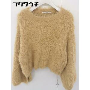 * KBF Urban Research fur long sleeve knitted sweater size ONE Camel lady's 
