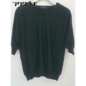 ◇ green label relaxing グリーンレーベル UNITED ARROWS Vネック 七分袖 ニット セーター ブラック レディース