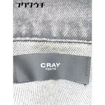 ◇ cray tokyo ダメージ加工 長袖 デニム ジャケット Gジャン サイズF ブラック レディース_画像7