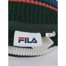 ◇ FILA フィラ タートルネック 裏起毛 長袖 プルオーバー トレーナー サイズL ブラック ホワイト マルチ レディース_画像4