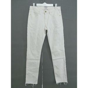 ◇ FUAME DENIM 定価2.8万円 ストレッチ カットオフ スキニー ジーンズ デニム パンツ サイズ 24 ホワイト レディース