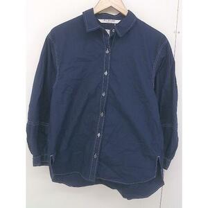 ◇ ◎ Ray BEAMS レイビームス ステッチ 長袖 シャツ ネイビー レディース