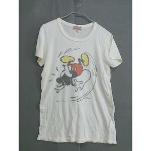* JUNK FOOD × Ray BEAMS Ray Beams Mickey Mouse USA made short sleeves T-shirt cut and sewn size M white lady's 