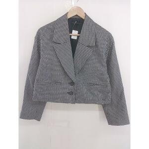 * Heather Heather серебристый жевательная резинка проверка короткий 2B длинный рукав tailored jacket размер F светло-серый черный женский 