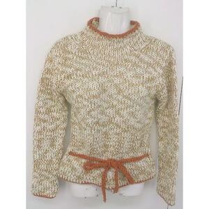 * * TRANS CONTINENTS Trans Continents moheya. knitted high‐necked long sleeve sweater size 0 beige group lady's 