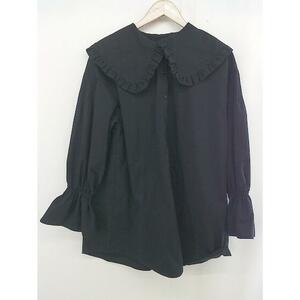 * NICE CLAUP Nice Claup big color long sleeve shirt size F black lady's 