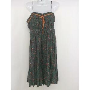 * REVISITATION ABAHOUSE total pattern camisole knees height pleat One-piece green multi lady's 