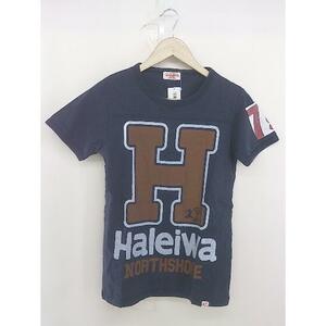 ◇ HALEIWA ハレイワ プリント 半袖 Tシャツ カットソー サイズF ネイビー レディース