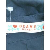 ◇ BEAMS HEART ビームス ハート バックネックジップ 七分袖 プルオーバー シャツ ブラウス ネイビー レディース_画像4