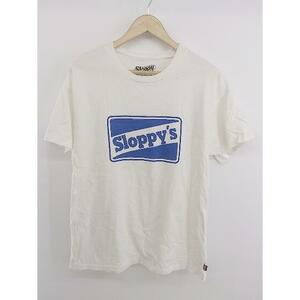 ◇ SLOPPY スロッピー USA製 ロゴプリント 半袖 Tシャツ カットソー サイズM ホワイト ブルー レディース P