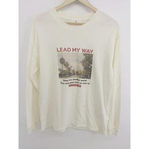 ◇ Sonny Label サニーレーベル URBAN RESEARCH プリント 長袖 Tシャツ カットソー サイズL ホワイト系 レディース P