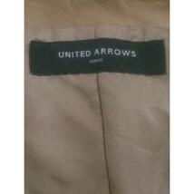 ◇ UNITED ARROWS 羊革 シープスキン ノーカラー 長袖 ライダース ジャケット サイズ36 ライトブラウン レディース P_画像4