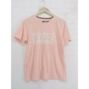 ◇ SY32?by SWEET YEARS ロゴ 半袖 Tシャツ カットソー サイズM ピンク ホワイト レディース P