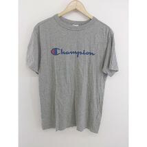 ◇ Champion チャンピオン ロゴプリント ワッペン 半袖 Tシャツ カットソー サイズL グレー レディース P_画像2