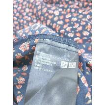 ◇ ◎ UNIQLO ユニクロ 花柄 長袖 ロング シャツ ワンピース サイズL ネイビー レッド レディース P_画像5