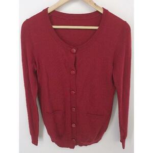* UNTITLED Untitled lacework wool long sleeve knitted cardigan size 2 red group lady's P