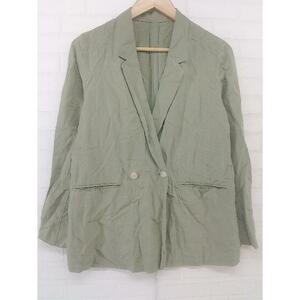 ◇ green label relaxing UNITED ARROWS 2B リネン混 長袖 ジャケット モスグリーン レディース P