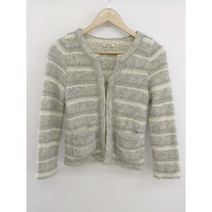 * BALLSEY TOMORROWLAND border no color knitted long sleeve jacket blouson size 38 gray beige lady's P