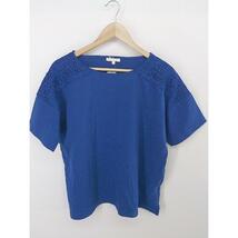 ◇ studio CLIP スタディオクリップ レース コットン100% 半袖 Tシャツ カットソー サイズＭ ブルー レディース P_画像1