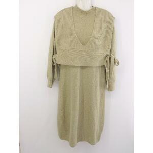 # w closet double closet knitted One-piece the best ensemble size F beige lady's P