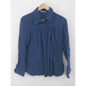 * alcali alkali long sleeve shirt blouse navy lady's P