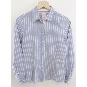 * BROOKS BROTHERS Brooks Brothers stripe long sleeve shirt blouse size 6 sax blue Pink Lady -sP