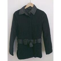 ◇ ◎ Optitude オプティチュード ベルト付 アンゴラ混 長袖 コート サイズ1 ブラック レディース P_画像1